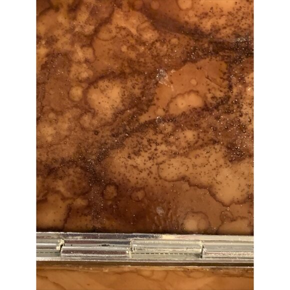 Vintage Italian Marble Tortoiseshell Look Hinged Box Silver-Tone Trim Jewelry Tr - Picture 7 of 16